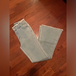NWOT raw hem flare jeans